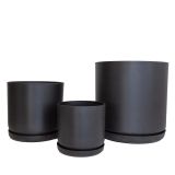 Portland Pot - Large Black Set of 3